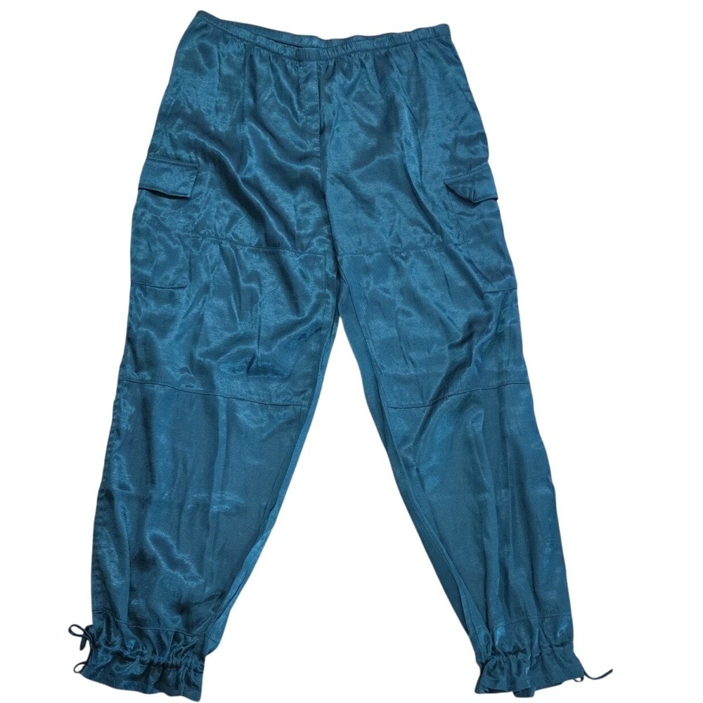 Vintage Victorias Secret Satin Cargo Parachute Boho Slouchy Baddie Medium Pants
